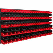 botle Viseča plošča za orodje 173x78 cm z 178 kos Škatla stenskih Rdeča in Črna škatle plastika XL