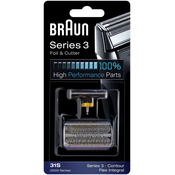 BRAUN mrežica in nož za brivnik Combipack 31S, srebrna