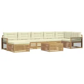 Set vanjskih sofa s jastukom 8 pcs Bijela i krem
