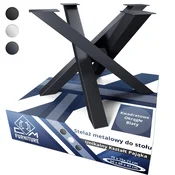 CM Furniture Antracitne kovinske noge za mizo Spider za okrogle/kvadratne mize Višina 43 cm X-oblikovan okvir mize V 43 x Š 60 x D 60 cm Konferenčna miza s križnim okvirjem, klubska mizica v slogu podstrešja