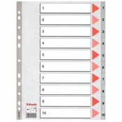 Esselte pregradni karton 1-10 A4 PP, siv (10)