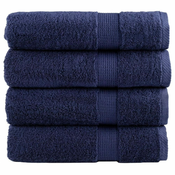 shumee Premium brisače 4 kosi modra 70x140 cm 600 g/m2 100 % bombaž
