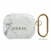 Guess GUACAPTPUMAWH AirPods Pro cover white Marble Collection (GUE000940)