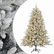 Vidaxl Umjetno božično drevo z okrasnimi kroglami 180 cm 300 LED