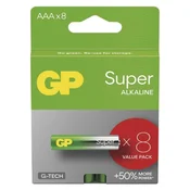 Baterija GP SUPER alkalna LR03 AAA 8 kos