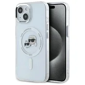 slomart Etui Karl Lagerfeld IML Metal Karl&Choupette Head MagSafe za iPhone 14 - belo