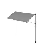 Songmics Nadstrešek višinsko nastavljiv 350x120 cm siva
