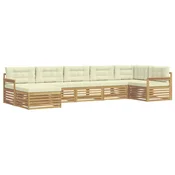 Set vanjskih sofa 7 kom. Bijela i krem
