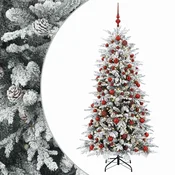 Vidaxl Umjetno božično drevo z okrasnimi kroglami 240 cm 300 LED