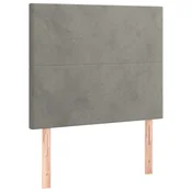 Vidaxl Vzglavje za postelje svetlo sivo 100x5x118/128 cm žametno