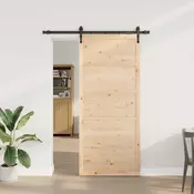 vidaXL Drsna vrata Naravna 80 x 208 cm Trdna borovina