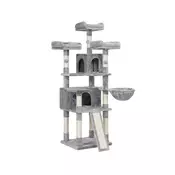 Songmics Plezalno drevo za mačke 55x55x172 cm sivo