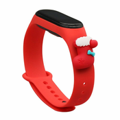 slomart trak xmas band za xiaomi mi band 4/mi band 3 božični silikonski trak zapestnica rdeča (nogavica)