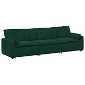 Vidaxl Modularni kavč z blazinami temno zelene barve