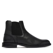 Gležnjarji Chelsea Tommy Hilfiger Corporate Dressy Lth Chelsea FM0FM05935 Črna