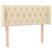 Vidaxl Vzglavje z ušesi krem 103x16x78/88 cm blago