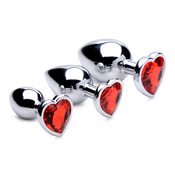 Booty Sparks Red Heart Gem Anal Plug Set