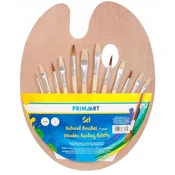 Prima Art Komplet 12 naravnih čopičev + lesena paleta