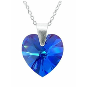 Ogrlica – kristal Swarovski u srebru 925 – Srce 10mm Sapphire AB + KUTIJA