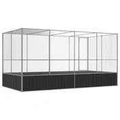 shumee vidaXL Voliera s podaljškom srebrna 418x207x212 cm jeklo