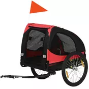 Homestar Prikolica za kolesa za pse 140x71x83 cm rdeča