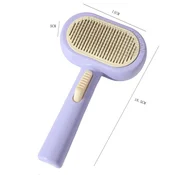 INF Dvosmerni samoočistilni glavnik za mačke in pse, nerjaveči zobci Purple, (5000292135)