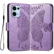 GS Ovitek za Oppo Reno 13, metulj, vijoličen