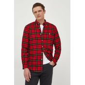 Pamucna košulja Polo Ralph Lauren za muškarce, boja: crvena, regular, s button-down ovratnikom