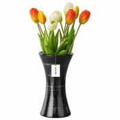 botle Keramična cvetlična vaza Črna srebrna sijaj V 22,3 cm D 6 cm Dekorativna namizna vaza Urno steklo Rože Dekoracija Orhideja Sodoben glamur