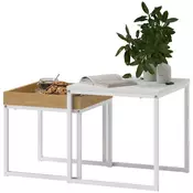 Homestar Set kavnih miz 2-delni 45x45x45 cm bela