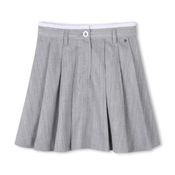 DKNY za dekleta. D62266 Sivo nagubano kratko krilo (6anos= 114/119cm), Priložnostno, Siva, Bombaž, Poliester, otroška moda