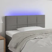 Vidaxl vidaXL Vzglavje postelje z LED diodo temno sivo 90x5x78/88 cm blago