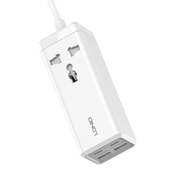 LDNIO napajalnik z 1 vtičnico, 2x usb, 2x usb-c sc1418, eu/us, 2500 W (bela)