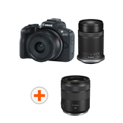 Kamera bez ogledala Canon - EOS R50 + RF-S 18-45mm, f/4.5-6.3 IS STM + 55-210mm, f/5-7.1 IS STM + Objektiv Canon - RF 85mm f/2 Macro IS STM