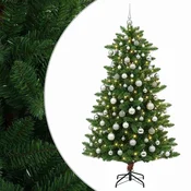 Vidaxl Umetna božična jelka z bučko 180 cm 300 LED Toplo bela