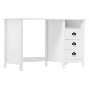 Vidaxl Pisalna miza Hill Range s 3 predali 120x50x74 cm trdna borovina