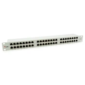 EQUIP 48-Port Cat.6 Shielded Patch Panel Light Grey 326349
