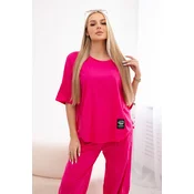 Kesi Włoski Cotton set blouse + trousers fuchsia