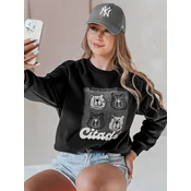 Bluza damska oversize z misiami MISOBEARS czarna Dstreet