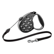 Flexi Standard Flamingo M do 20kg, 5m uže - crna