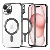 Ovitek Techsuit Luxury Crystal MagSafe za iPhone 15 - črn