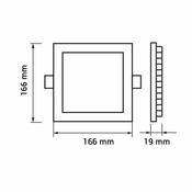 Optonica LED panel vgradni kvadraten 12W 4500k 840lm IP20 + napajalnik