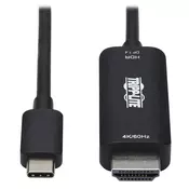Kabel aktivni USB-C na HDMI serije Tripp Lite (M/M), 4K 60 Hz, HDR, HDCP 2.2, DP 1.4 Alt Mode, črn, 3 ft. (0,9 m)
