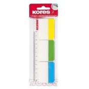 Kores Samolepilni marker na ravnilu 50x37 mm/3 barve/10 listov na barvo
