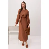 Trendyol Modest Ženska haljina Tctss25Eb00129, Smeda