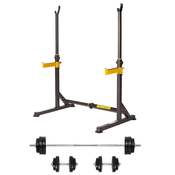 Nastavljiv stojalo za palico HMS STR18 (power rack) + komplet uteži in palice 50 kg