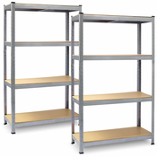 ACTIVESHOP Kovinski regal za shranjevanje, komplet 2 kosov 150 x 75 x 30 cm Plonos PL-700
