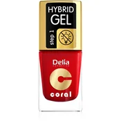 Delia Cosmetics Coral Nail Enamel Hybrid Gel gel lak za nohte odtenek 01  11 ml