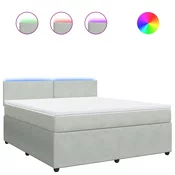 vidaXL vidaXL Box spring postelja z vzmetnico svetlo siva 180x200 cm žamet, (21307052)