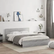 Okvir kreveta s uzglavljem boja hrasta 140x190 cm